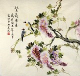 【已售】北京美协凌雪四尺斗方紫藤《紫气东来》