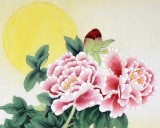 【已售】北京美协凌雪四尺客厅国画牡丹《花好月圆》