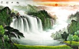 【已售】实力派画家吴东四尺聚宝盆山水画《旭日祥云》
