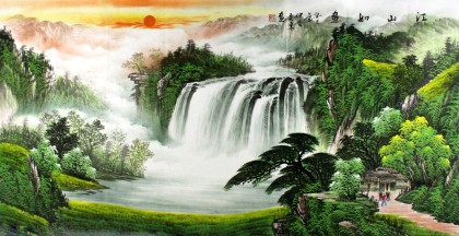 【已售】实力派画家吴东四尺聚宝盆山水画《江山如画》