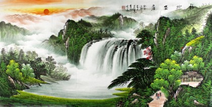 实力派画家吴东四尺聚宝盆山水画《福地安居》