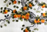 【已售】北京美协凌雪六尺柿子图《事事如意》