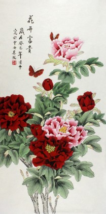 凌雪家居走廊装饰牡丹画花开富贵- 牡丹画- 99字画网