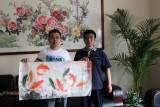 【已售】中国画院周升达三尺锦鲤图《鱼跃龙门》