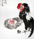 【SK已售】禅一居士周自豪四尺雄鸡图《大吉大利图》(询价)