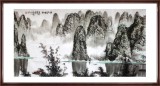 QA张春奇四尺漓江山水《漓江烟雨》（询价）