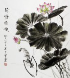 【已售】安徽美协何华贤三尺国画虾《荷塘清趣》（询价）