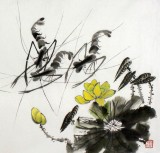 【已售】安徽美协何华贤三尺群虾图《群虾戏水》（询价）