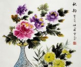 【已售】安徽美协何华贤三尺国画菊花《秋韵》