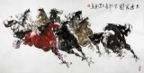 【已售】湖北美协黄江四尺八马图《大展宏图》