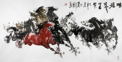 【已售】湖北美协黄江四尺国画马《鹏程万里》