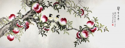 北京美协凌雪小六尺祝寿桃《馨香长寿》
