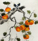 【已售】北京美协凌雪四尺柿子画《事事如意》