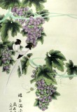 【已售】北京美协凌雪三尺国画葡萄《珠玉满堂》
