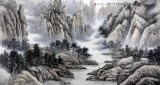 【已售】实力派青年画家刘洋六尺山水画《紫雾春山绿树齐》