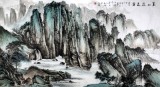 【已售】河南青年画家刘洋六尺山水画《夏山流泉图》