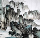 【已售】河南青年画家刘洋六尺山水画《夏山流泉图》