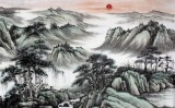 【已售】河南青年画家刘洋小六尺山水画《万里江山一片好》
