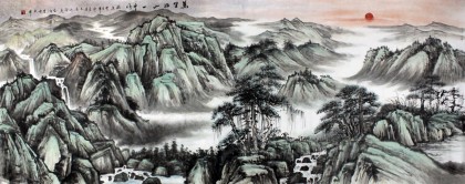 【已售】河南青年画家刘洋小六尺山水画《万里江山一片好》