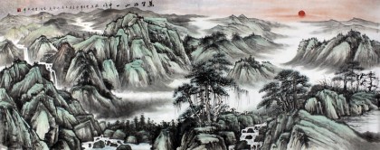 河南青年画家刘洋小六尺山水画《万里江山一片好》