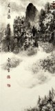【已售】水墨名家赵金鸰太行雪村系列四尺斗方《谷静钟声远》(询价)
