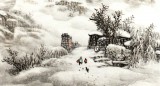【已售】中美协赵金鸰太行雪村系列四尺斗方《邨头》(询价)