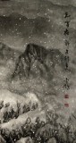 水墨名家赵金鸰太行雪村系列四尺山水画《元宵夜》(询价)