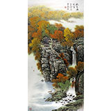 【已售】安徽美协何华贤四尺山水画《秋色满山空》