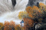 【已售】安徽美协何华贤四尺办公室山水画《黄河之水天上来》