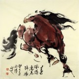 SK中美协会员 画坛名家王向阳四尺斗方书房字画《春风得意马蹄香》(询价)