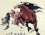SK中美协会员 画坛名家王向阳四尺斗方书房字画《春风得意马蹄香》(询价)