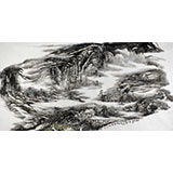 赵亚明四尺山水画《日暮苍山远》
