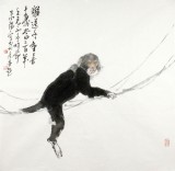 【已售】王向阳四尺斗方《猴送千重喜》 中国美术家协会会员（询价）