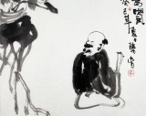 【已售】石缘斋主李胜春三尺斗方人物画《和为贵》