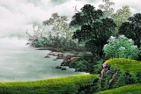 【已售】吴东六尺客厅招财聚宝盆山水《福地安居图》