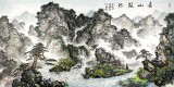 【已售】名家蒲家瑞四尺松林清泉山水画《春山银河》