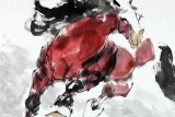 【已售】中美协会员 画坛名家王向阳四尺办公室奔马图《志在千里》