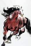 【已售】王向阳三尺泼墨骏马图《马到成功》