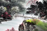 【已售】张宏达四尺客厅风水聚宝盆《福地安居图》
