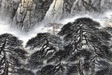 【已售】张慧仁小六尺横幅紫气东来水墨山水画