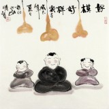 gp李胜春三尺斗方葫芦人物图《好模好样》