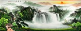 【已售】吴东小六尺聚宝盆山水画《旭日祥云》