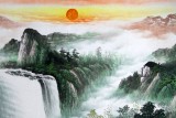 【已售】吴东小六尺聚宝盆山水画《旭日祥云》