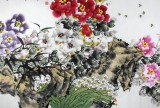 【已售】河南著名花鸟画家曲逸之六尺《花开富贵》