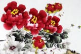 【已售】河南著名花鸟画家曲逸之六尺《花开富贵》