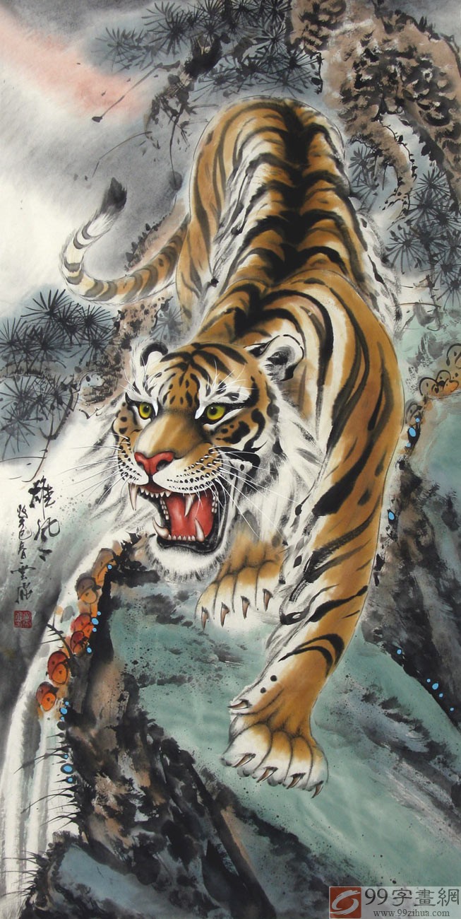 【已售】四尺国画虎《雄风》