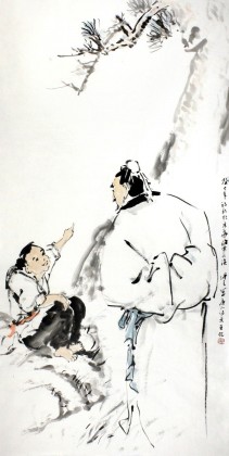 陈漫之四尺大写意人物画《松下问童子》（询价）