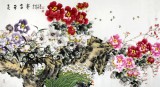 【已售】河南著名花鸟画家曲逸之六尺《花开富贵》