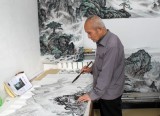 【已售】蒲家瑞四尺三开人物画《比上不足比下有余》