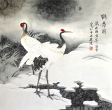 【已售】凌雪四尺斗方国画《鹤寿图》
